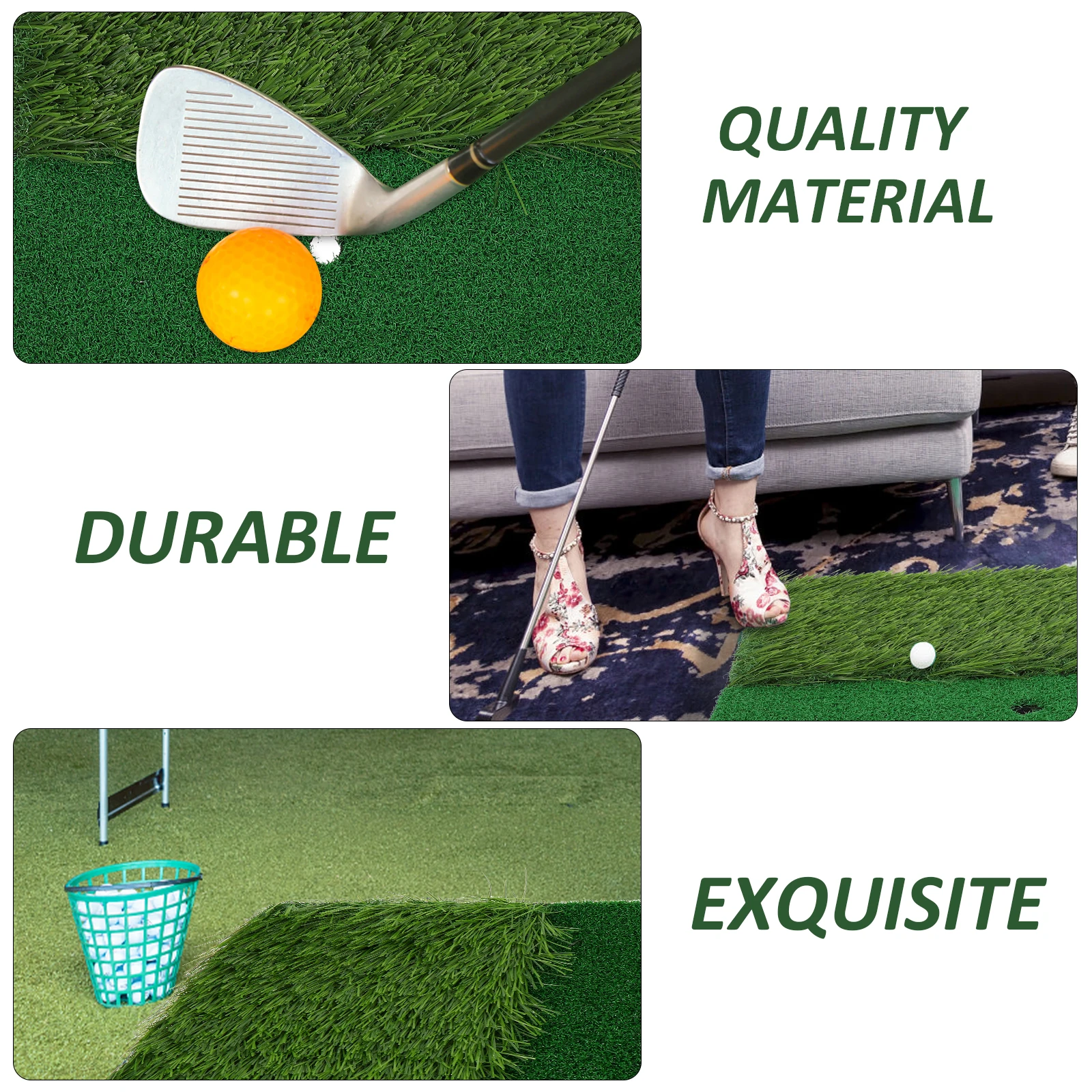 

Golf Swing Practice High Quality Artificial Turf Mat Durable Grass Green Portable Training Mat for Beginners Pros