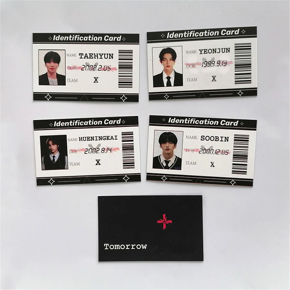 5Pcs/Set KPOP Postcards SOOBIN YEONJUN BEOMGYU TAEHYUN HUENINGKAI ID Card Double-Sided Photocards Fans Collection MOA Gift