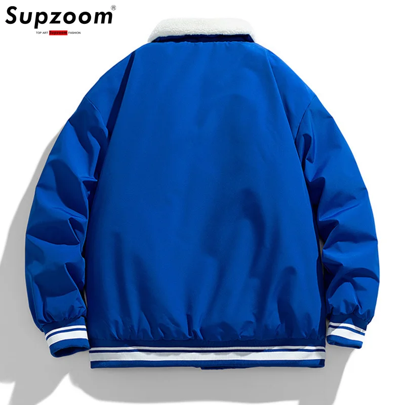 Supzoom New Arrival Turn-Down Collar Autumn And Winter Thickened Lamb Wool PrintingT op Fashion Loose Casual coat Jacket Men