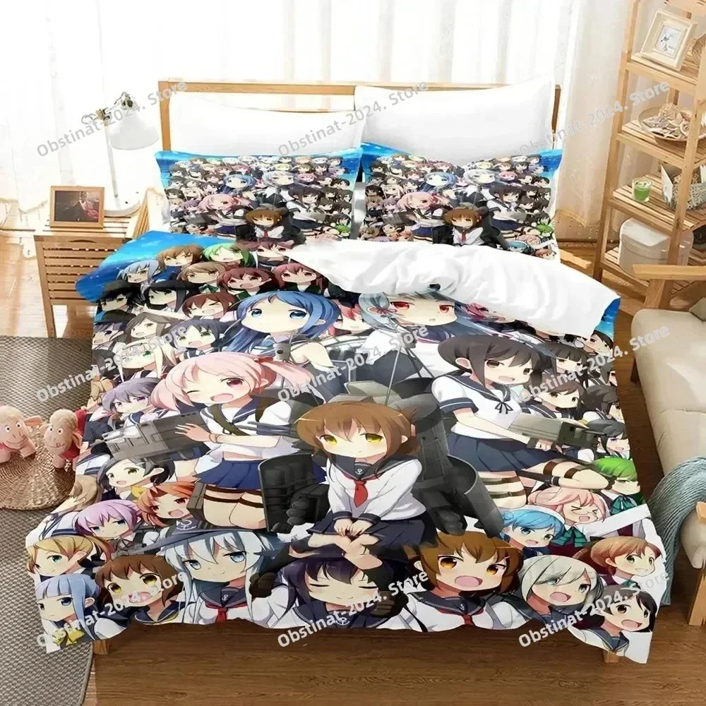 3D Anime Kantai Collection Bedding Set Printed single Comforter Quilt Bed Cover Duvet Cover Pillow Case 3 Pieces Kids Adult Size
