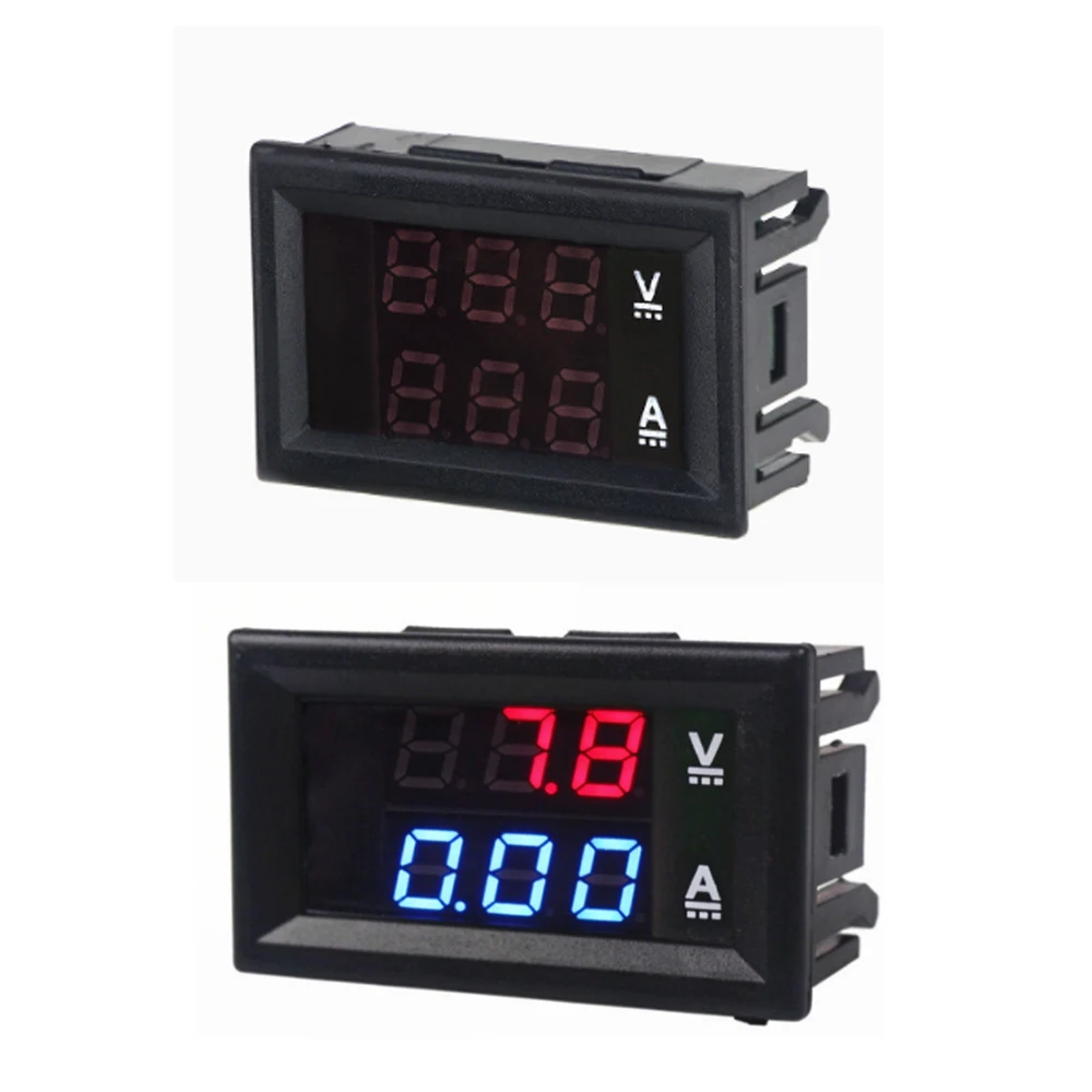 DC 0-100V 10A LED Digital Voltmeter Ammeter Dual Display Red Blue DC Voltage Current Meter Panel Amp Volt Tester