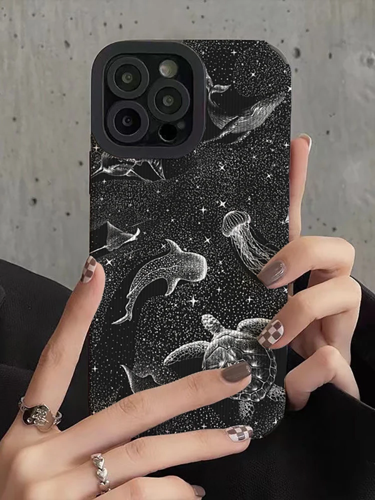 Marine Organisms Phone Case for Iphone 11 Pro Max 12 13 Iphone 14 Pro Max Iphone 15 Pro Max Case