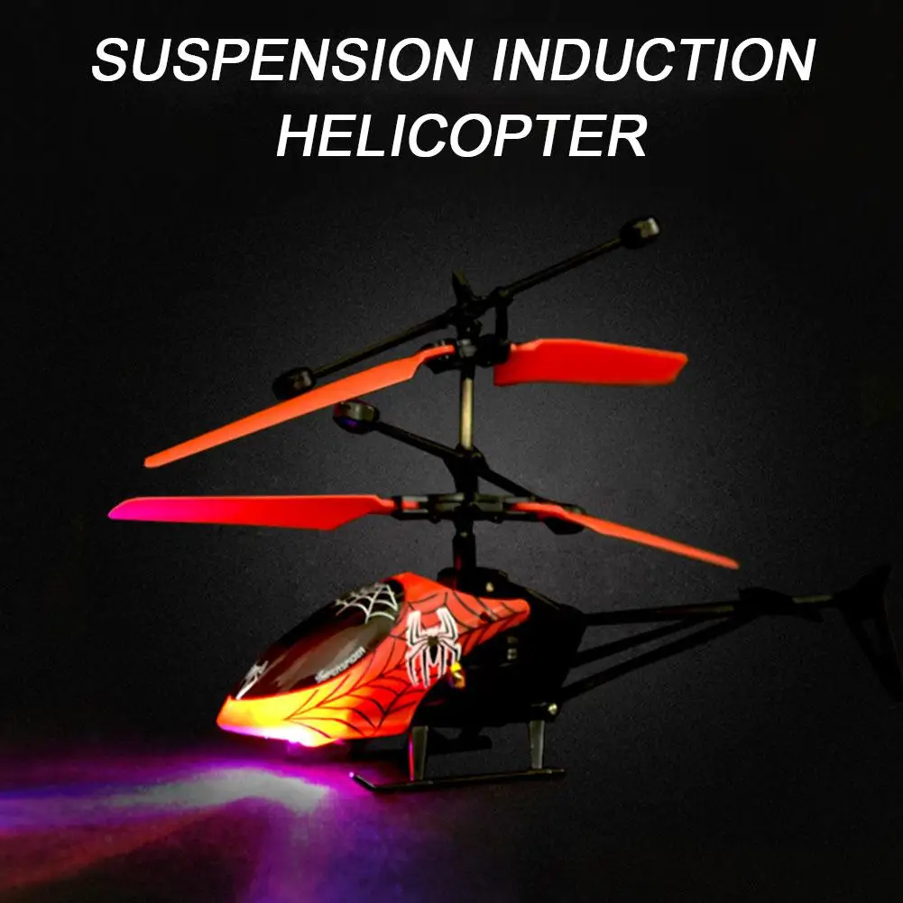 Mini Two-channel Remote Control Aircraft Helicopter Model Educational Children Gesture Intelligent Sensing Electric Drone T K4G8