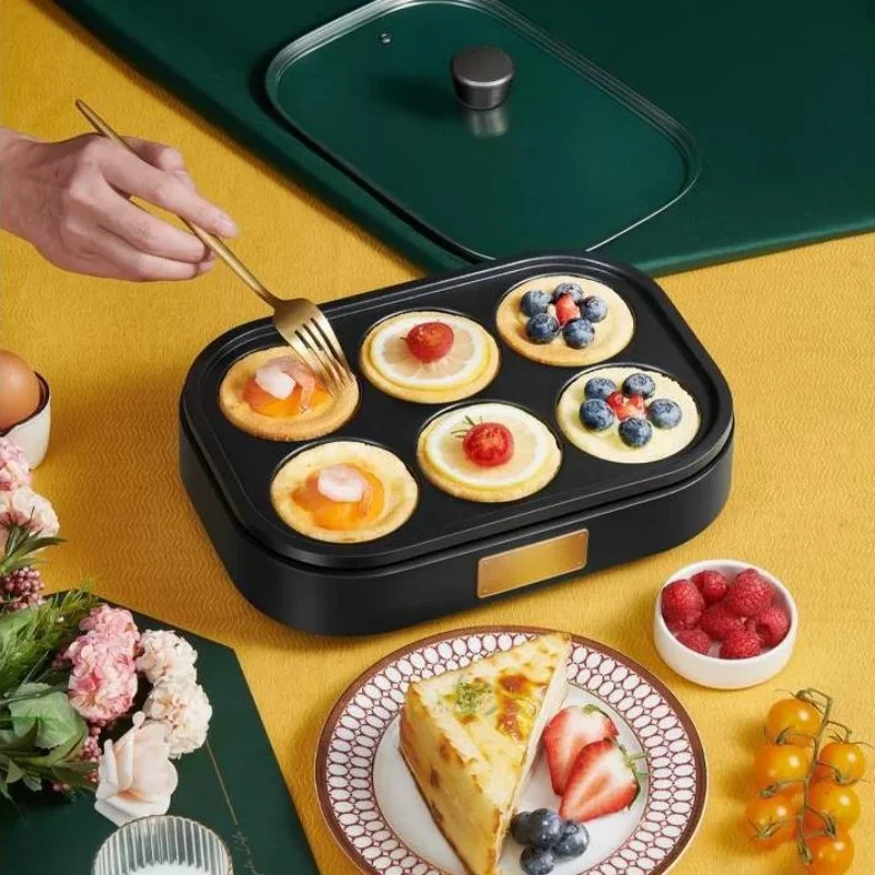 6 Holes Egg Mold Hamburger Frying Pan Non-stick Breakfast Maker Pot Multifunctional Omelette Pancake Making Kitchen Tool