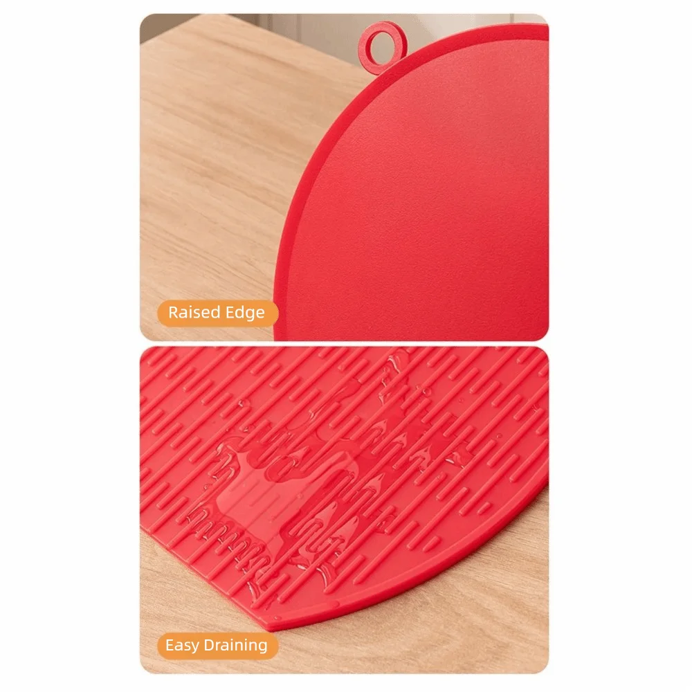 Food Grade TPU Cutting Board Anti-Mold Anti-Bacterial Semi-Circular Cutting Board Non-Slip Back Drainer Kitchen Chopping Block