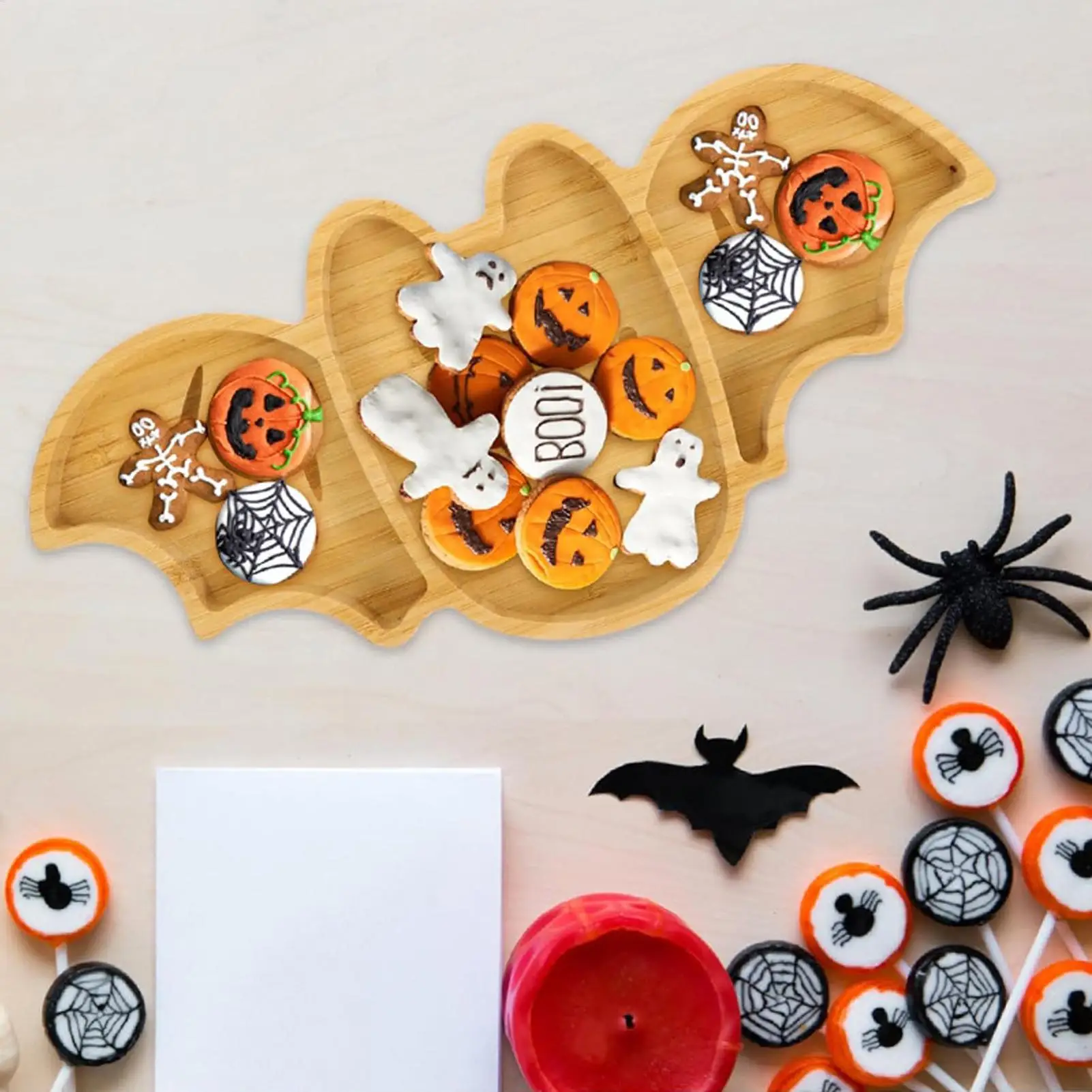 

Доска для сыра на Хэллоуин, сервировочная тарелка с летучей мышью на Хэллоуин, многофункциональная тарелка для демонстрации еды для закусок, крекер для сыра