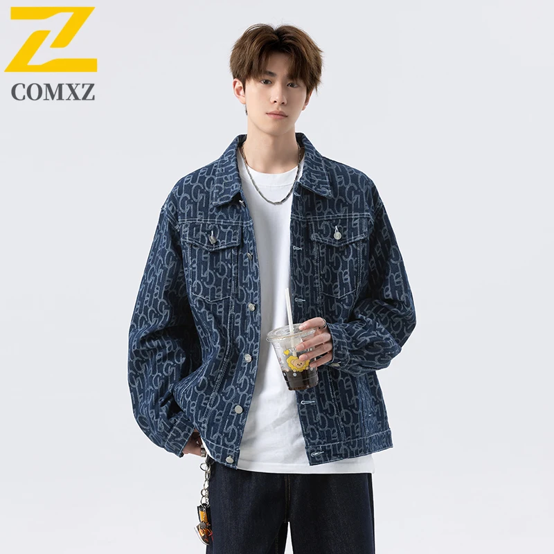 

Mens Outdoor Casual Jacket Waterproof Windproof Retro Workwear Distressed American Style Windbreaker Vintage Denim Streetwear