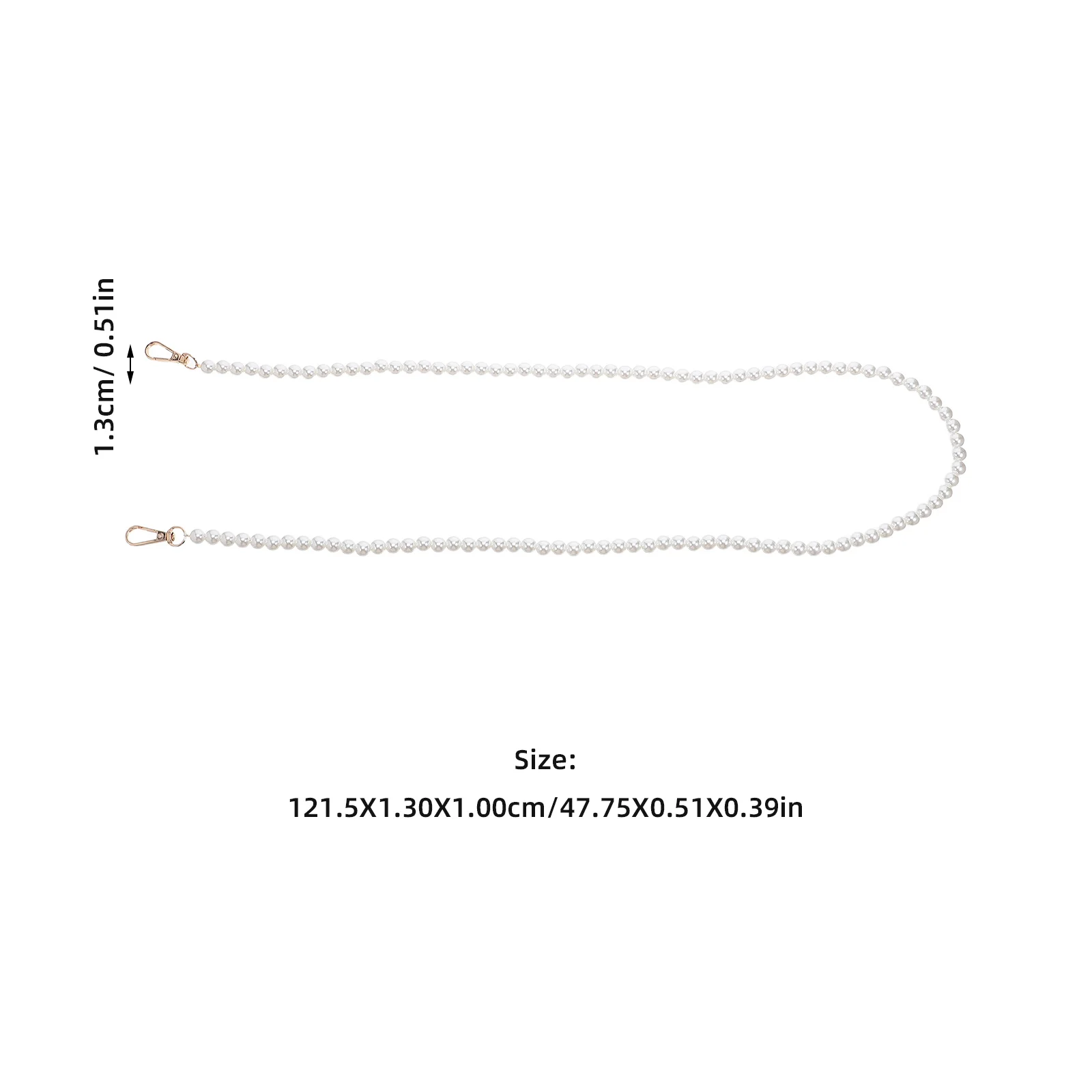 لؤلؤة سلسلة حقيبة حزام 121 سنتيمتر تقليد مطرز استبدال لحقيبة يد مخلب محفظة انفصال Crossbody حزام الكتف #6