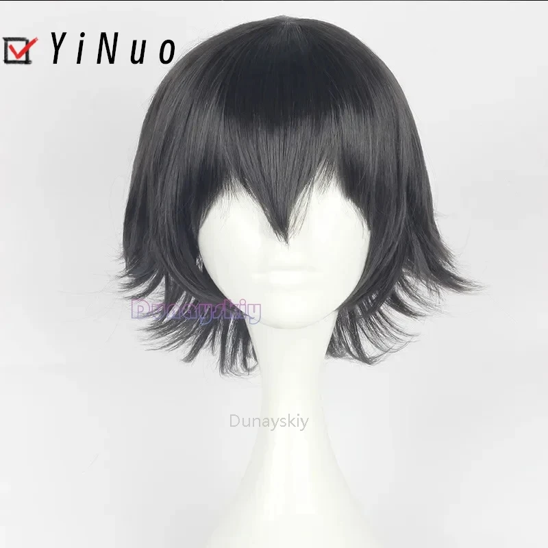 Ranpo Edogawa disfraz Cosplay peluca Anime BSD temporada 4, capa de perro de caza, sombrero, guante, chaqueta, pantalones, corbata, pelo corto negro