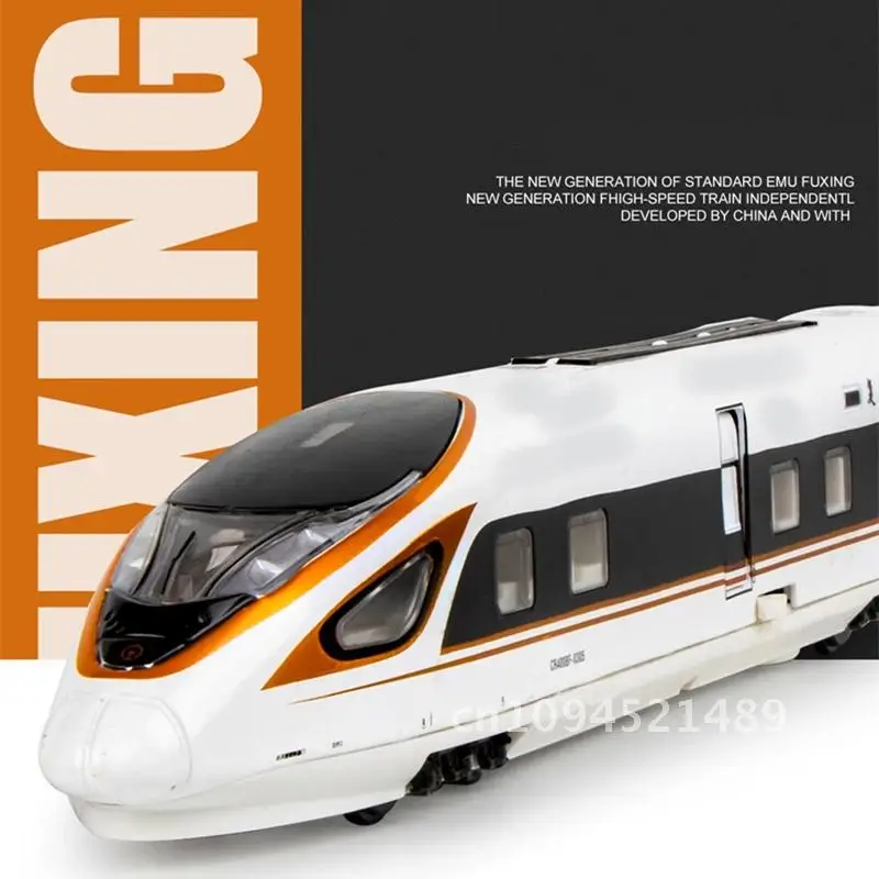 Alloy High-speed Train Model Diecast Metal Toy Rail Electric High-speed Train Metro Vehicles Car Model Sound and Light Kids Gift