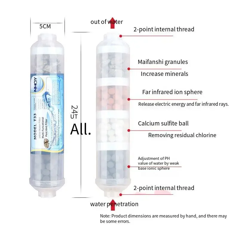 Mineralizing Weak Alkaline Maifan Stone Multistage FILTER CARTRIDGES Mit Far Infrared Rays Filter PH/Calcium With 2Pcs Connector