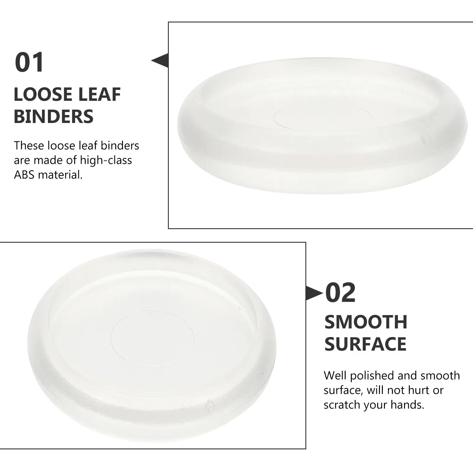 44 Pcs Disc Binding Buckle Diy Ring Bound Notebook Rings for Planner Discs Scrapbooking Adhesive Mini Abs Office