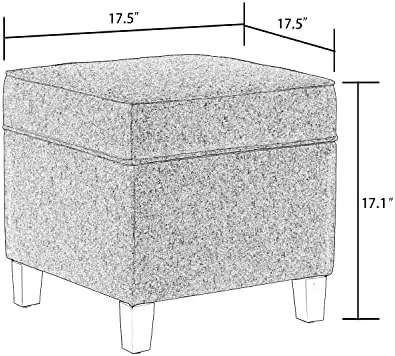 Oman-Repose-pieds cube en tissu de lin, repose-pieds gris clair