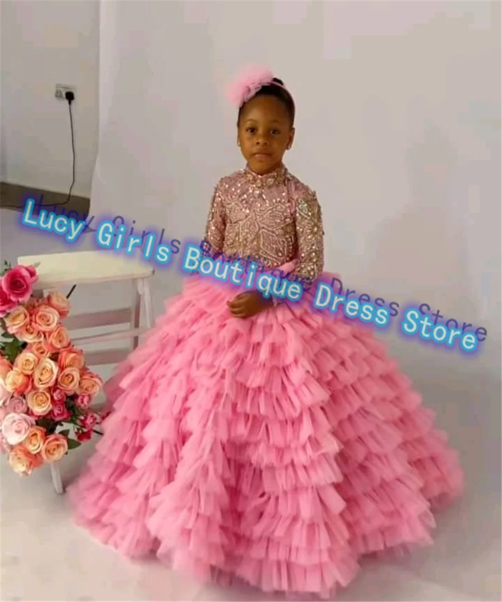 Luxury Quality Layering Flower Girl Dress for Wedding Dresses Tulle Puffy Kids Girls Birthday Party Evening Customised Gowns