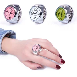 Finger Watch Vintage Punk Mini Elastic Strap Alloy Watches Couple Rings Jewelry Clock Retro Roman Ring Quartz Watches for Women