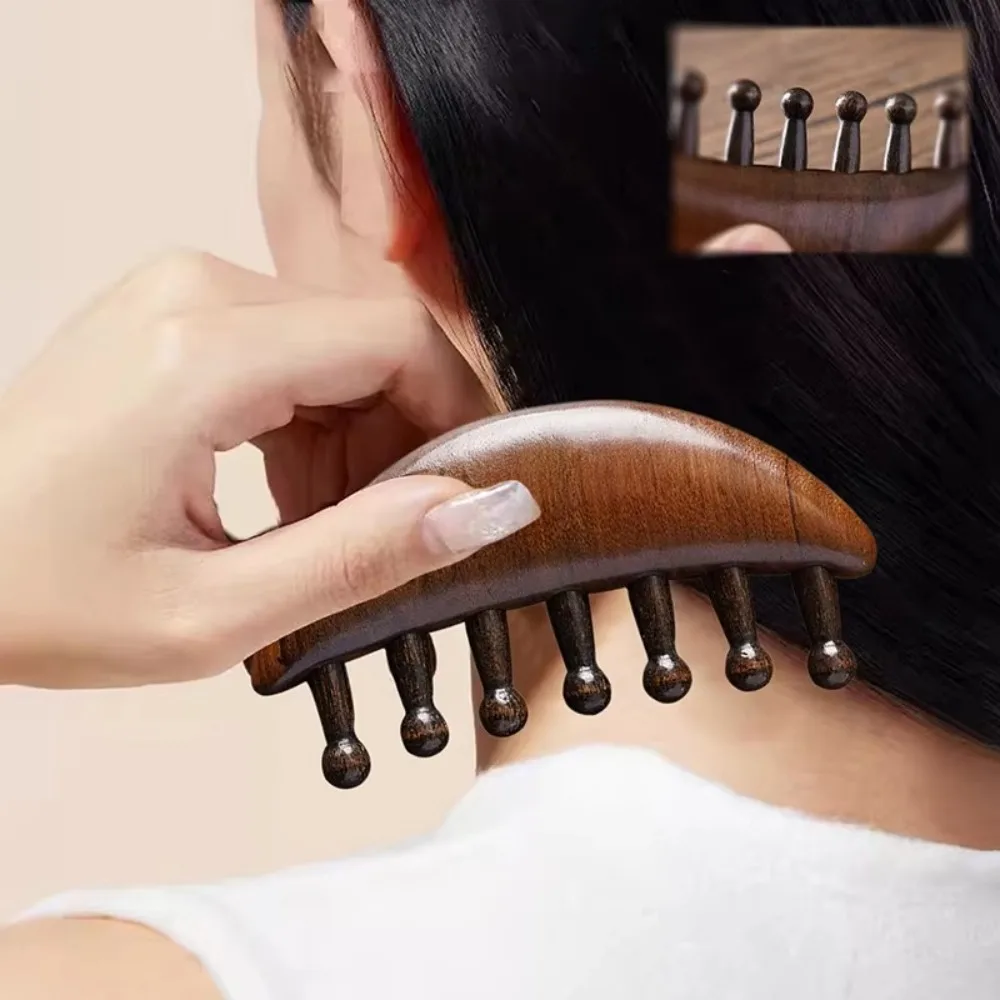 Handheld Head Scalp Massage Comb Multifunctional Wide Tooth Body Meridian Massage Comb Anti-Static Help Blood Circulation