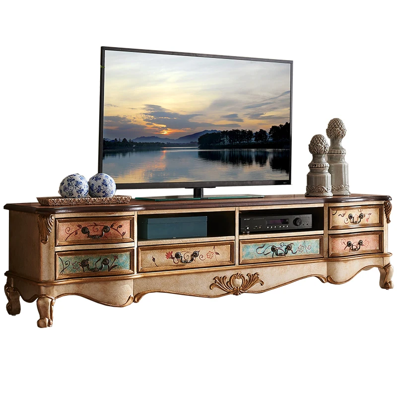 Vintage Storage Tv Stand Universal Design Gold Nordic Wooden Tv Cabinet Living Room Minimalist Mueble Televisor Furniture Home