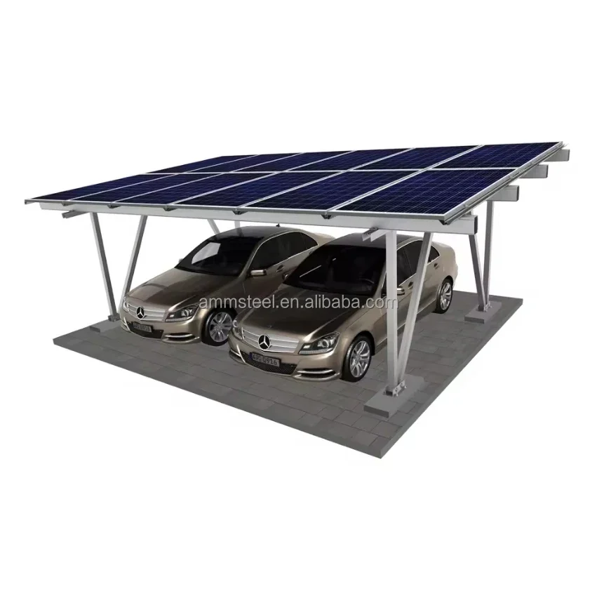 as High Quality Aluminium Solar Panel Carport Residential Application Ground Mounting with Steel Material Roof Home Installation