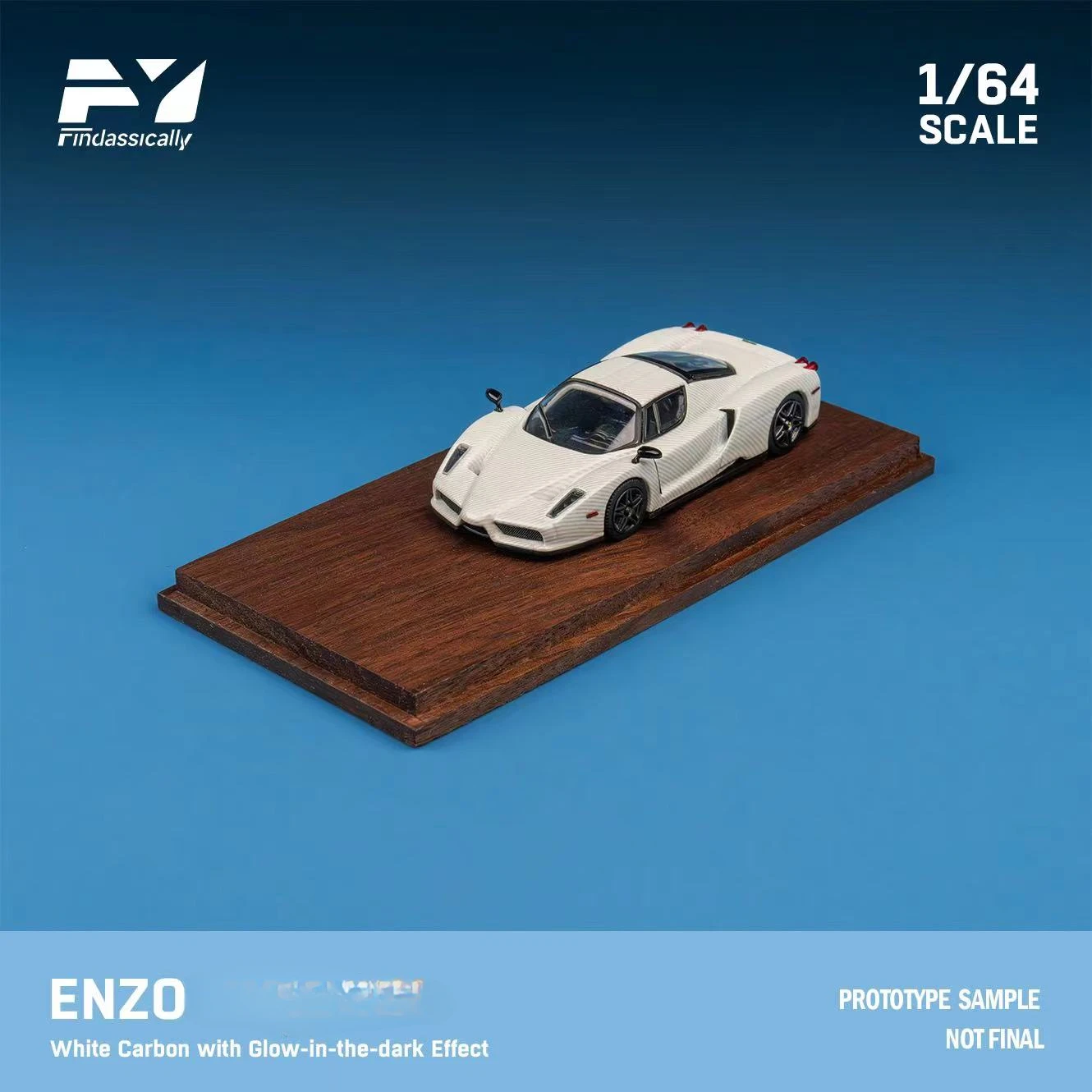 

** Предзаказ ** findclass 1:64 Enzo белый углеродный светящийся выпуск литая модель автомобиля