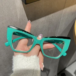 Optical Spectacle Eyeglasses Frames for Women Cat Eye Blue Light Blocking Glasses Protective Eyewear Computer Screen 2025 New