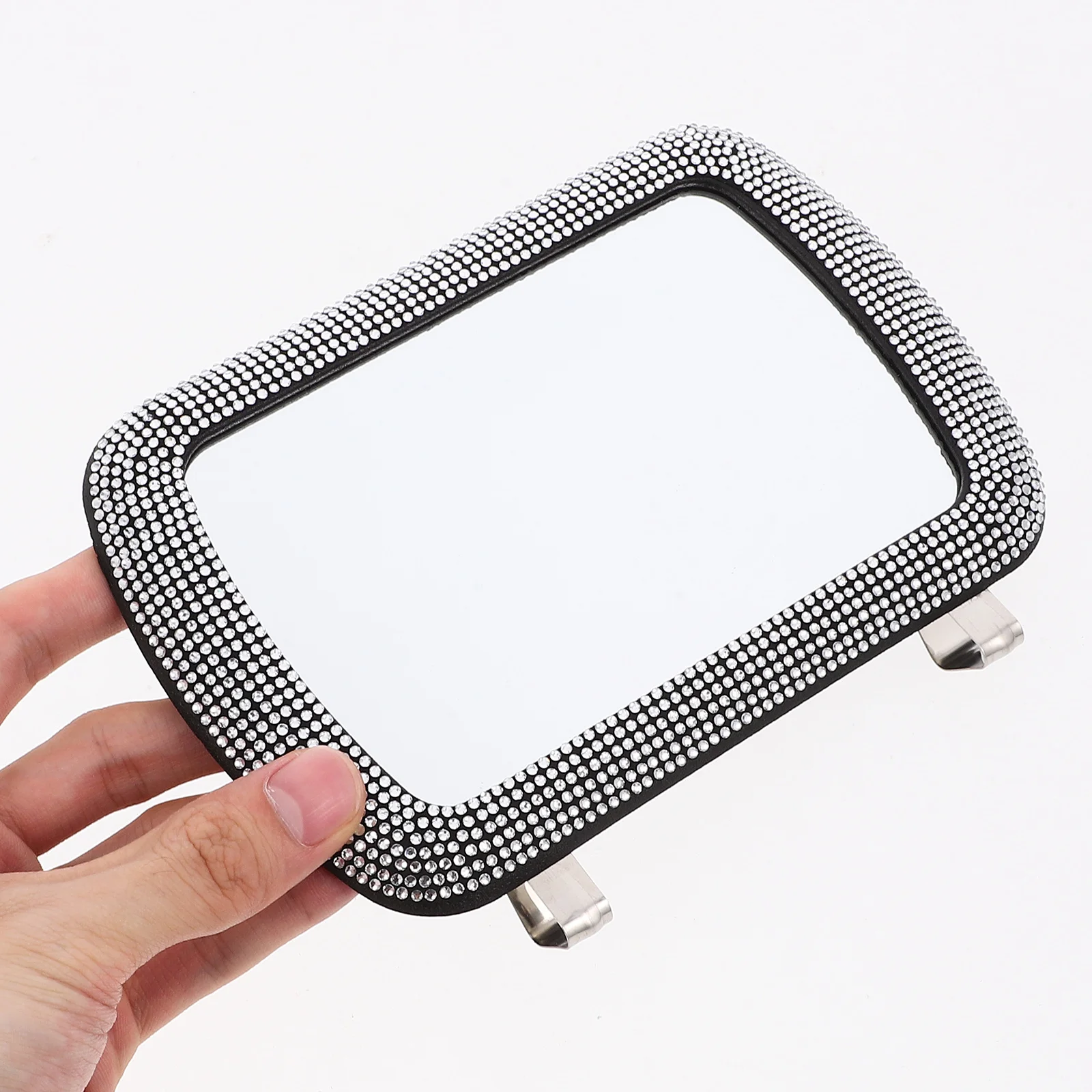

Car Visor Rhinestone Mirror Stylish Vanity Mirror for Women ABS Durable Easy to Install and Remove for Makeup on The Go