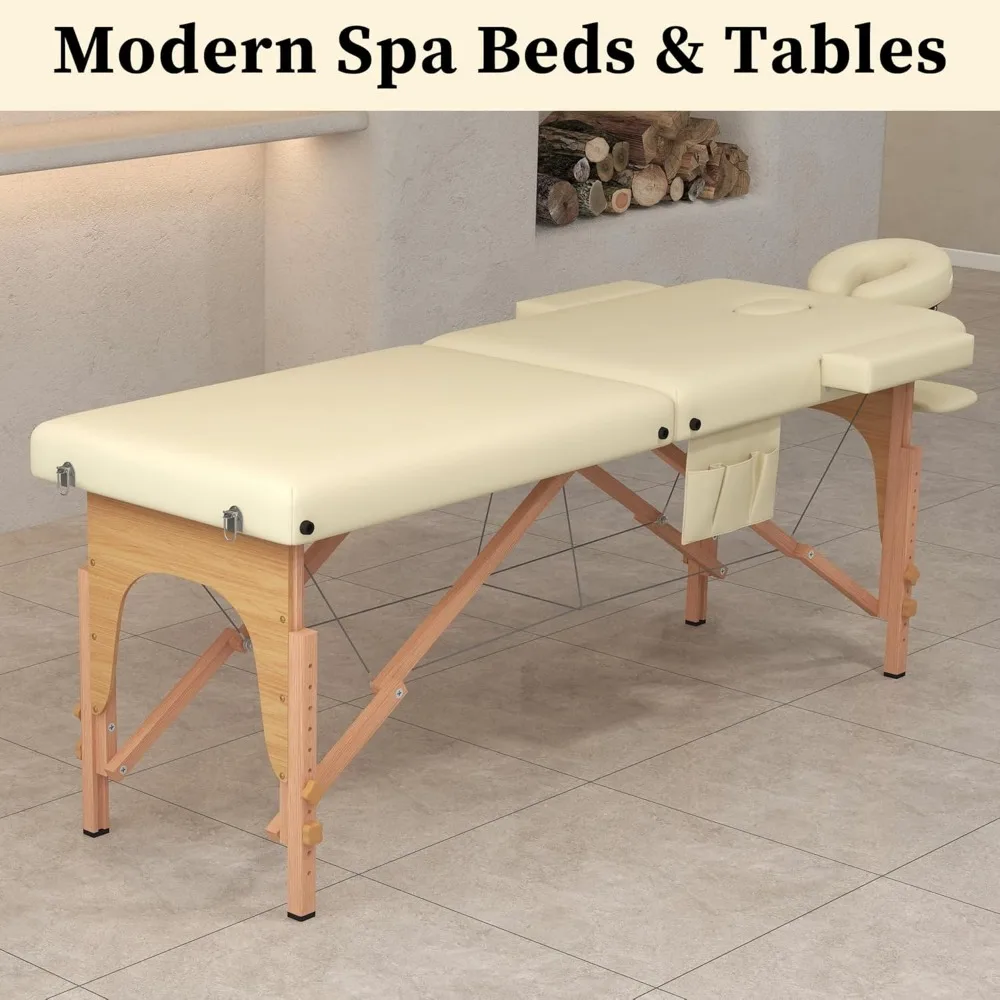 Massage Table Massage Bed Portable, Foldable Tattoo Facial Care Spa Lash Bed Aluminum Frame with Accessories Carrying Bag