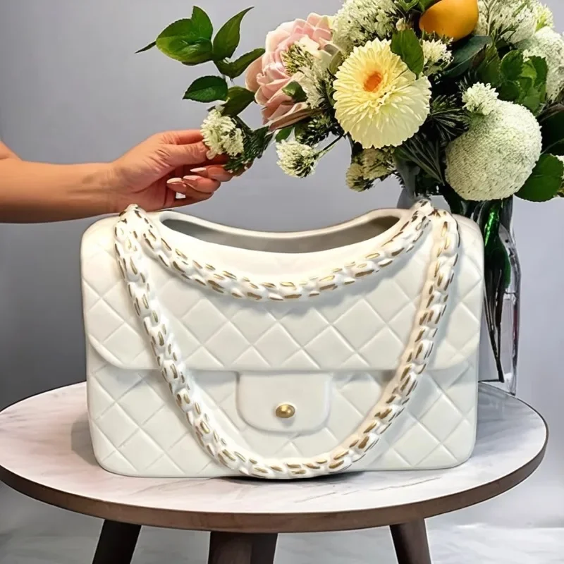 

Simple ornament simulation dried flowers with handbag ceramic vase desktop ornament