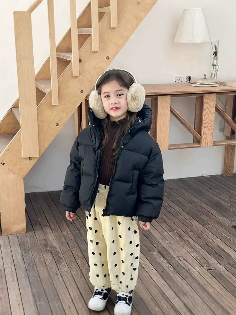 Kinder Warme Daunen-Baumwollmäntel Herbst Winter Jungen Mädchen Gefütterte Jacken Kinderbekleidung Baby Kapuzenparka Oberbekleidung 3-12 Jahre – Detail 4