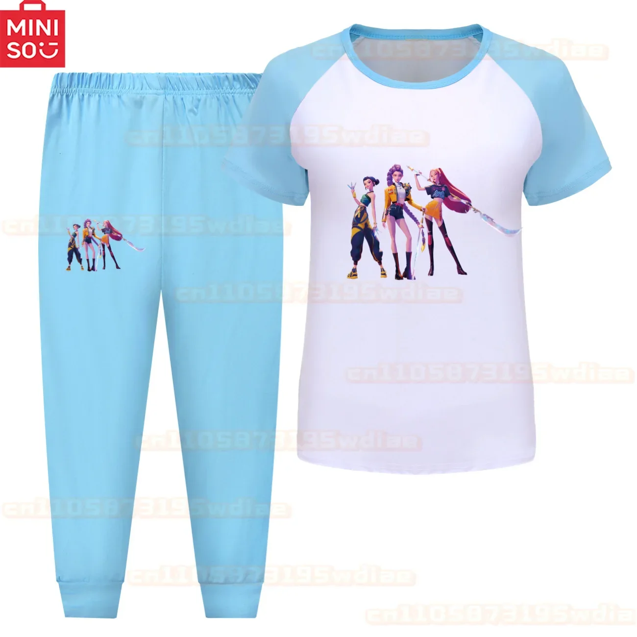 新しい KPop デーモンハンターズ子供パジャマセット幼児女の子半袖 Tシャツパンツ 2 個夏パジャマ快適な服