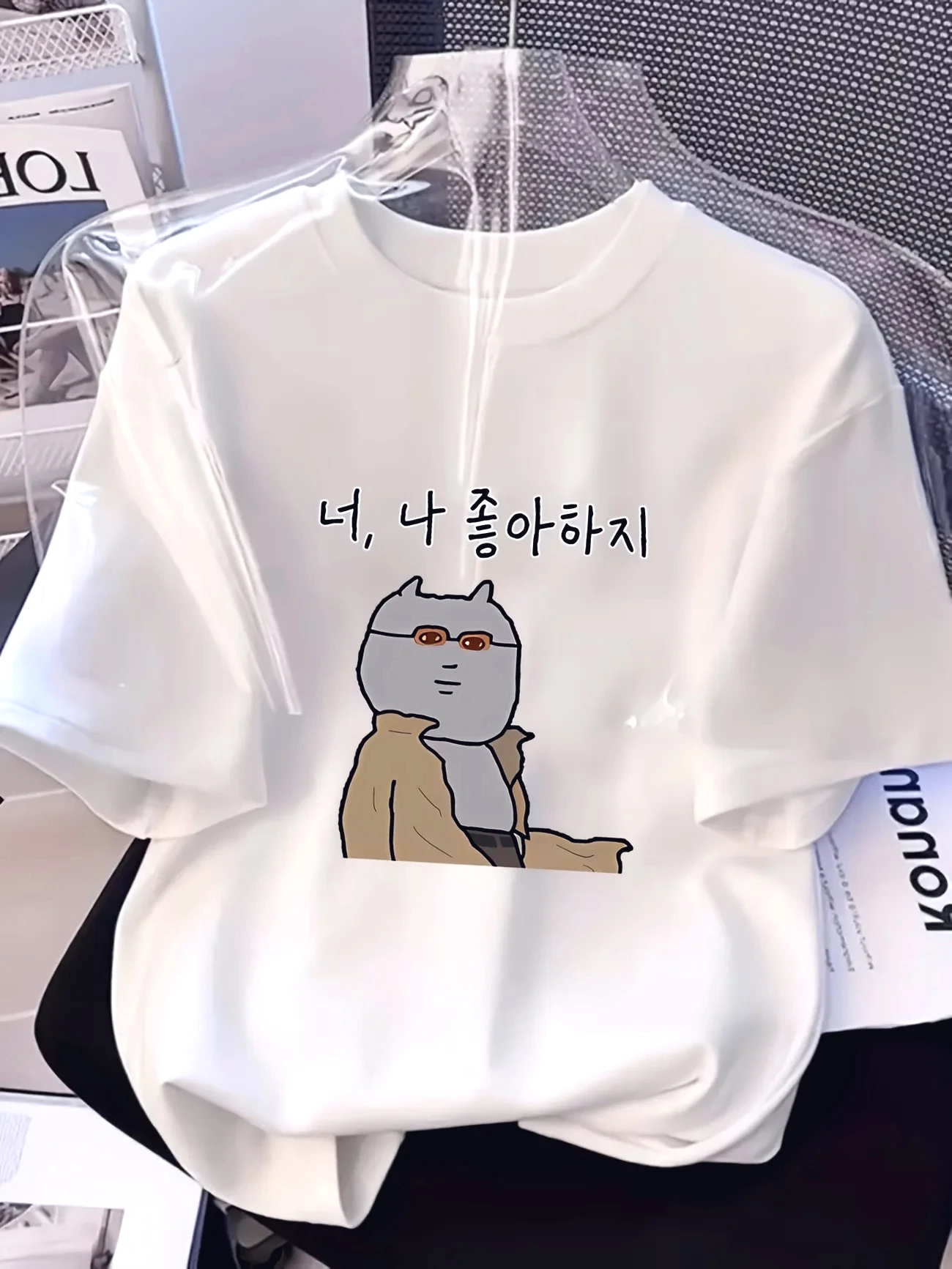 Funny Korean Graphic T-Shirt Cool Cat Sunglasses Meme Tee Summer Harajuku Aesthetic  Tops for Women Tee Harajuku Style Y2K Tops