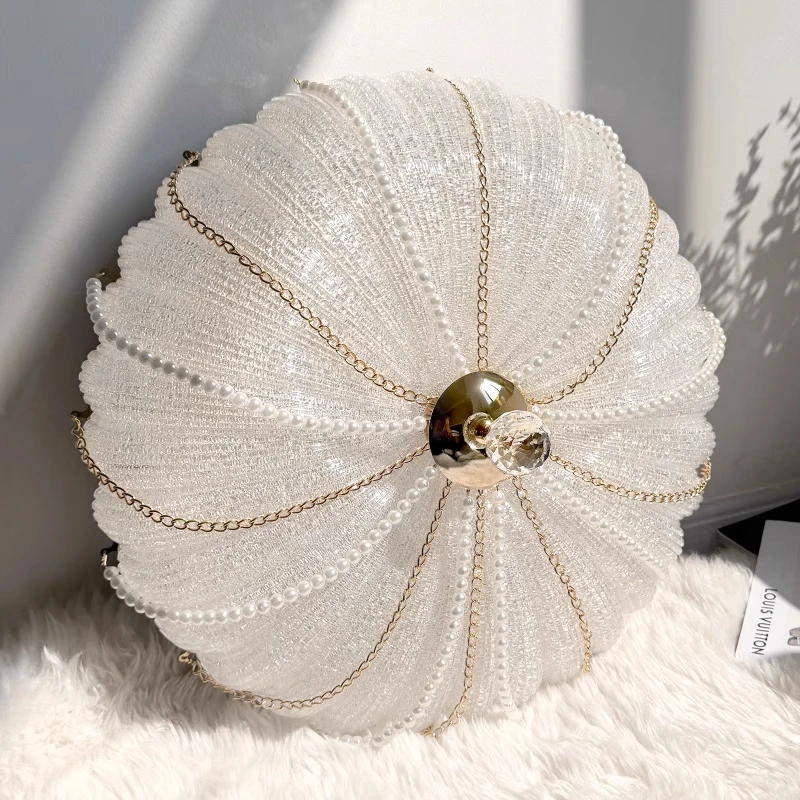 French Medieval Pearl Bedroom Led Ceiling Lamp Luxury Crystal Dimmable Living Room Art Decor Romantic
