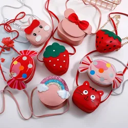 Lovely Children's Mini Shoulder Bags PU Leather Boys Girls Small Crossbody Bag Cute Cartoon Baby Kids Pink Red Coin Purse Wallet