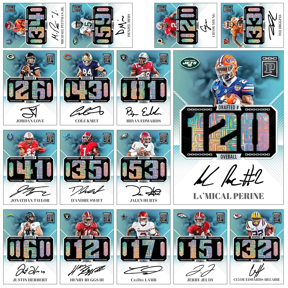 

Panini 2020 Football Ceedee Lamb Bryan Edwards Jordan Love Joshua Kelley самодельная Коллекционная карточка с подписью Праздничный подарок Beamlaser