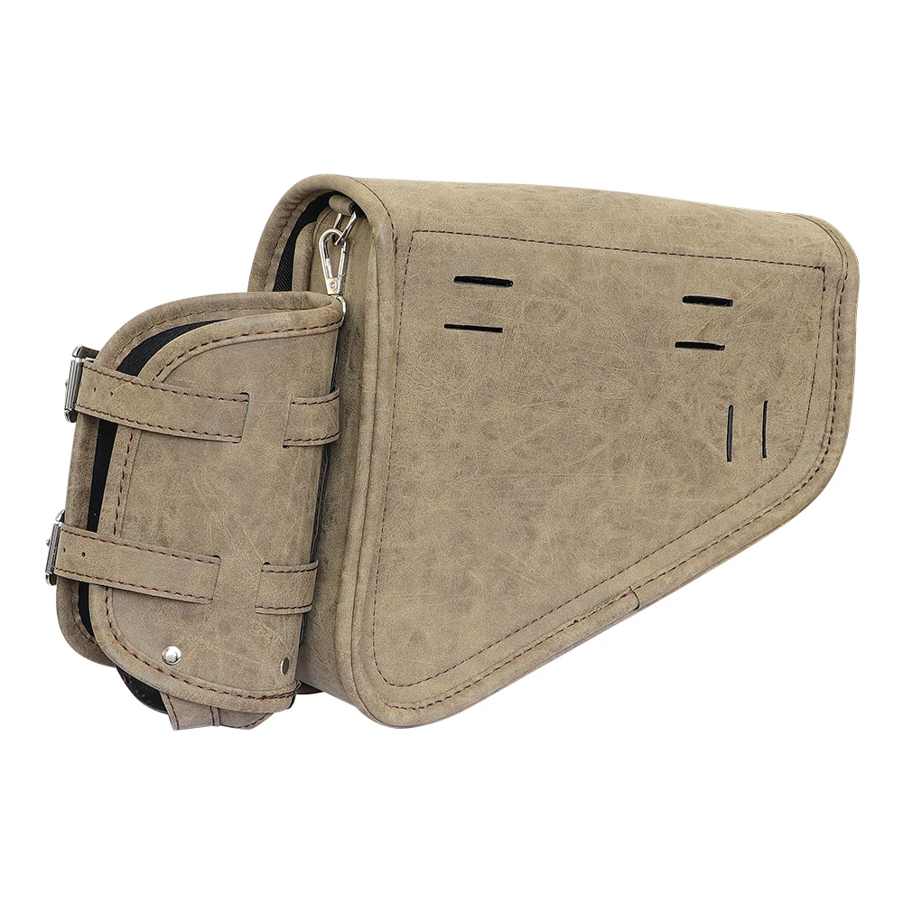 Waterproof Vintage Motorcycle Saddlebags Brown Leather Retro Biker Side Bag Riding Equipment Rear Seat Bag Motor Backpack