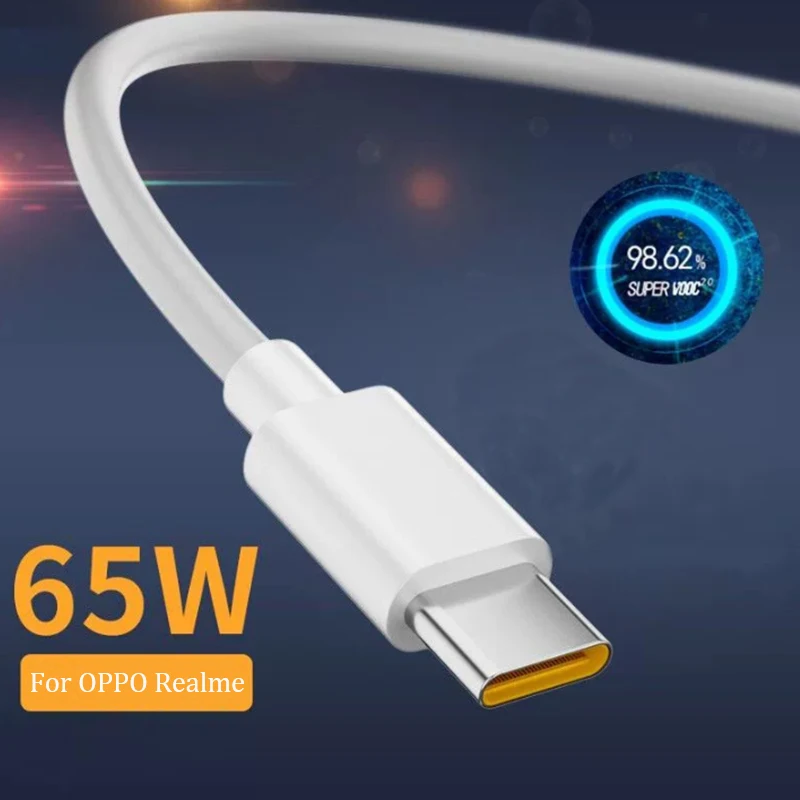 Realme 65W SuperDart Charger Fast Super VOOC Power Adapter USB Type C Cable For Realme 10 11 12 9i X50 X7 Pro GT NEO 2 3 2T GT2 - náhled 6