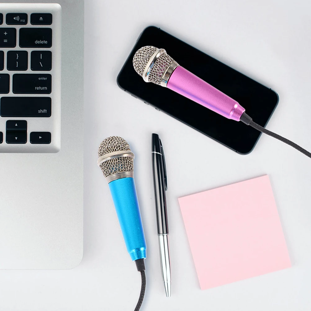 

2pcs Mini Microphone Small Portable Metal Recording Podcast Mic for Phone Singing Interview Live Streaming Audio