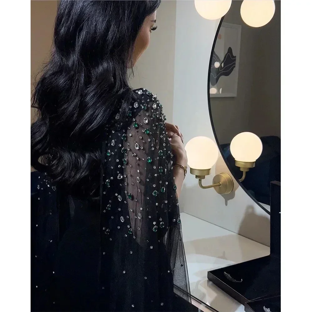 Customized Evening Dresses Luxury Saudi Arabia Beading Formal Occasion Dresses Mermaid V-Neck Long Evening Beading Long Dresses