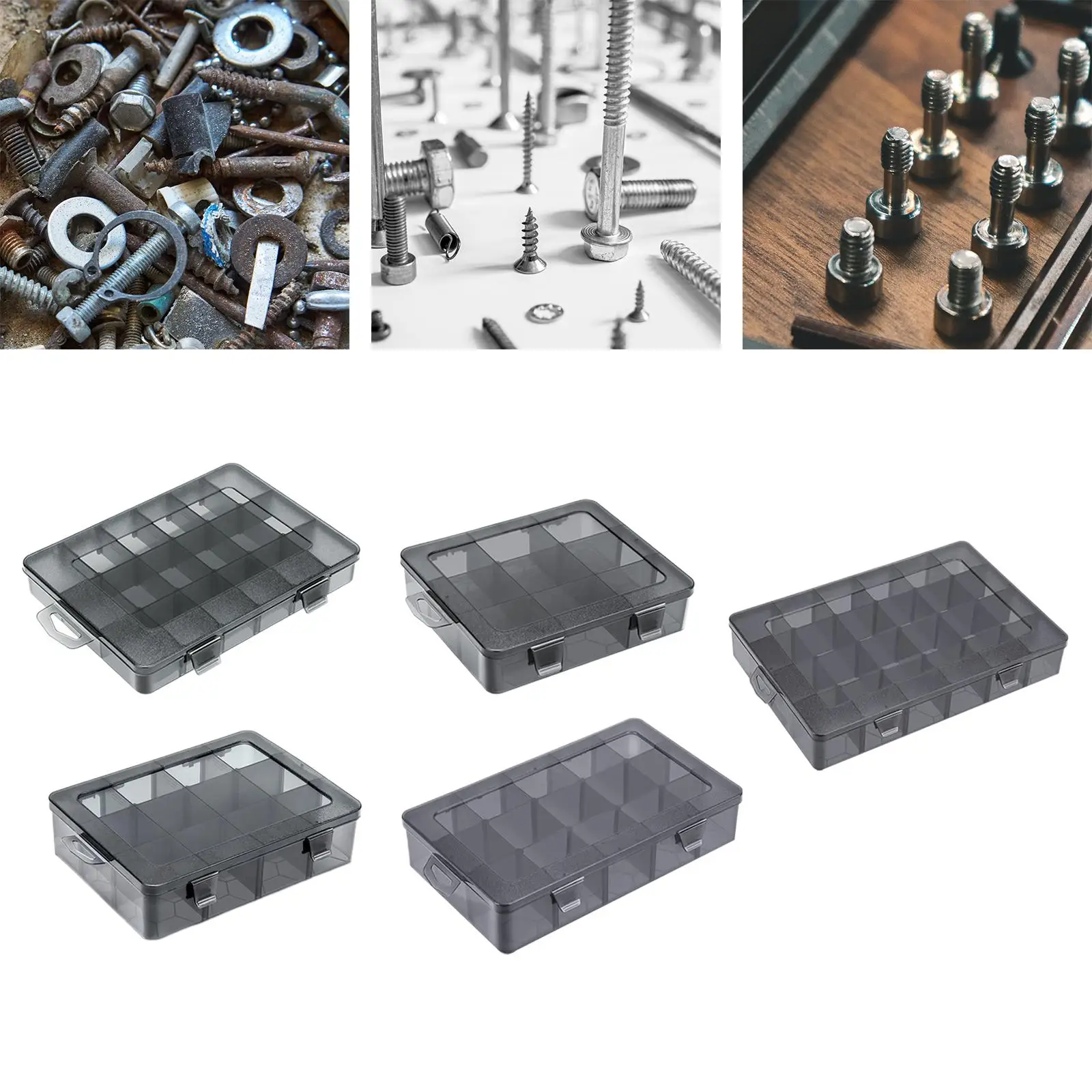 Tool Storage Box Organizer Container Case Organizing for Jewelry Earring Screws Nuts Bolt Small Accessories Hardware