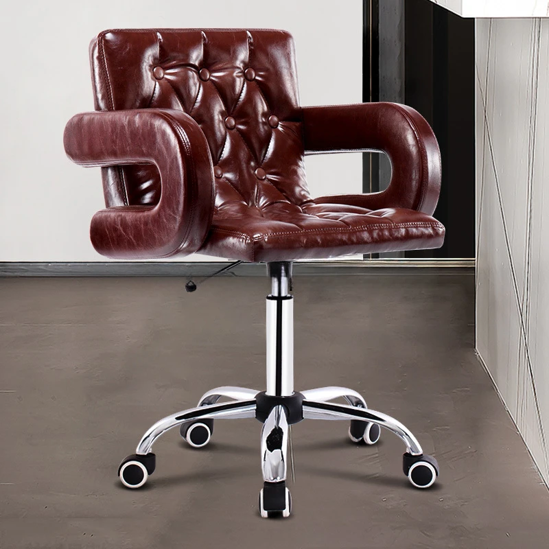 

Swivel Master Bar Table Lift Chair Modern Simple Office High Stool Backrest Barber Chair on Wheels Tabouret Salon Furniture