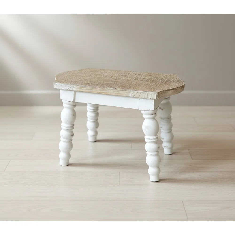 

Vintage Wooden Step Stool for Adults Kids, Farmhouse Bathroom Bedside Kitchen Plant Stand, 300lbs Capacity