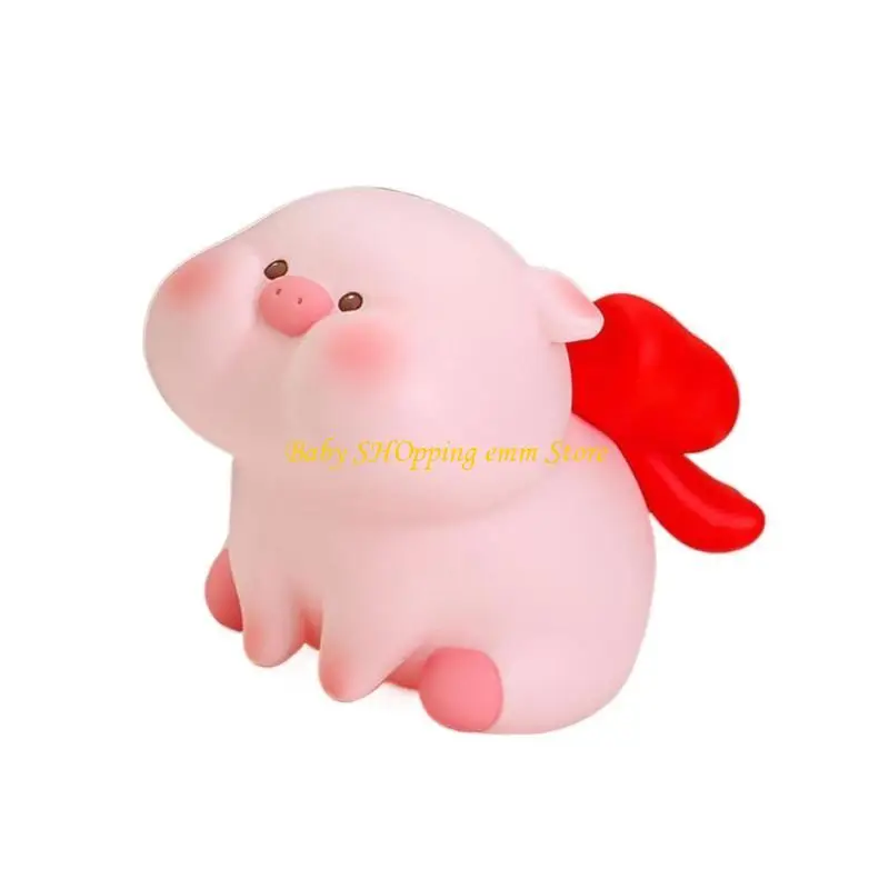 23GD 재미있는 어린이 만화 돼지 돼지 은행 장난감 아이를위한 귀여운 테이블 공예 돈 절약