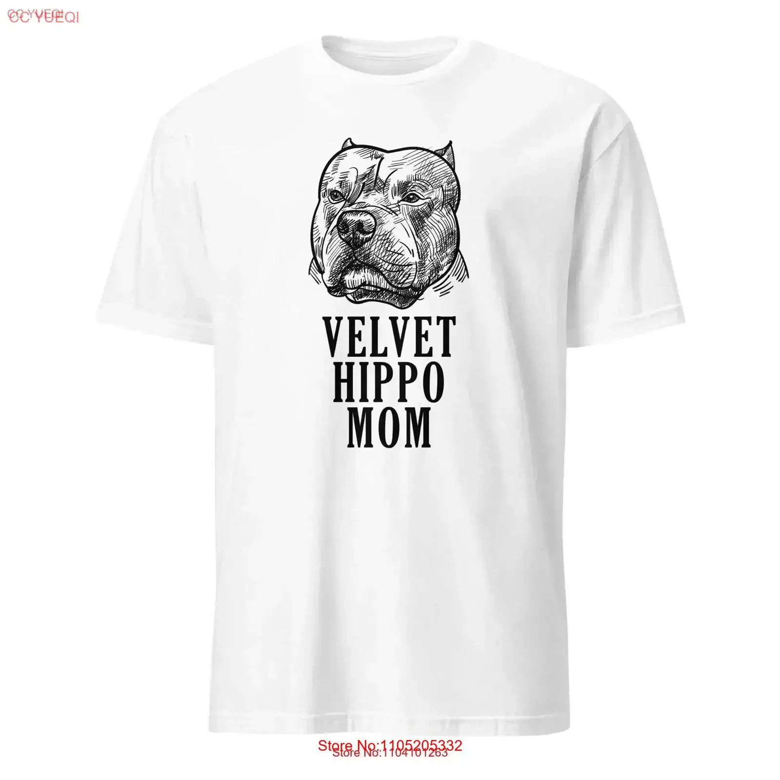 Terciopelo Hippo Mamá Pitbull Perro Propietario Americano Bully Camiseta Amante vintage Lavado Suave homme gráfico Ropa de diseñador versátil