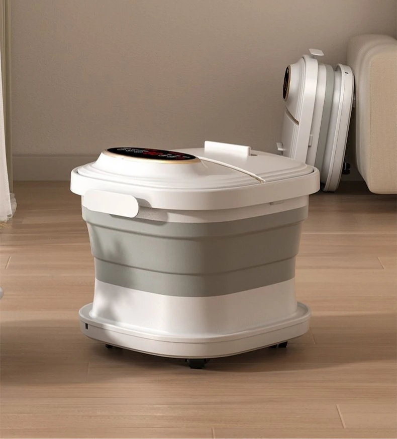 Foldable Electric Foot Spa Tub with Heating & Massage, Automatic Fumigation Foot Bath Basin for Household Use