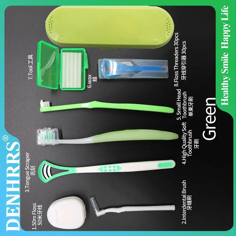 

8Pcs/Set Dental Orthodontic Oral Cleaning Brushes Kit Travel Can Use