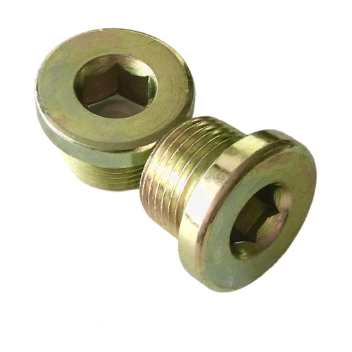 Enchufe hexagonal galvanizado de hierro, tapa de extremo de enchufe de rosca macho métrica, brida M10 - M30, sellado de ranura hidráulica hexagonal interior