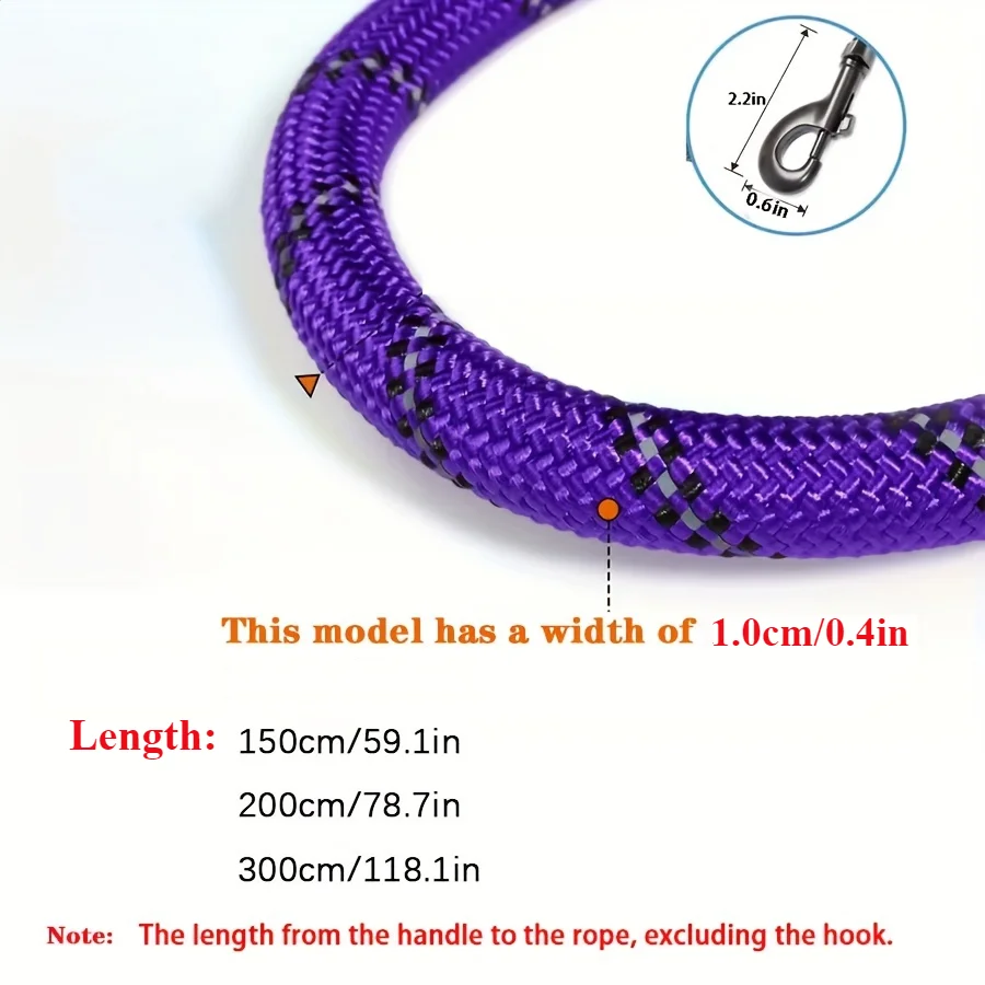 Pet Traction Reflective Round Rope Double Layer Heavy Duty Explosion-Proof Dog Leash Dog Chain Does not Bind Hand Traction Belt