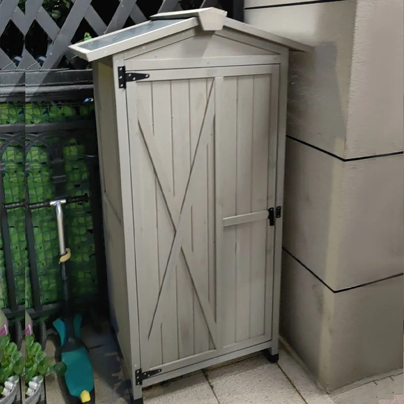 

Outdoor Locker Tool Cabinet Rainproof Storage Garden Courtyard Tool Cabinet Yard Sunscreen Tools Packaging Lemari Alat XYGJG