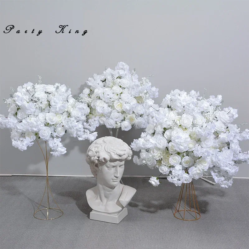 Romantic Wedding Decorations Artificial Flowers Cherry Blossom Road Lead Flower Ball Stage Floral Arrangement Rose Home Decor