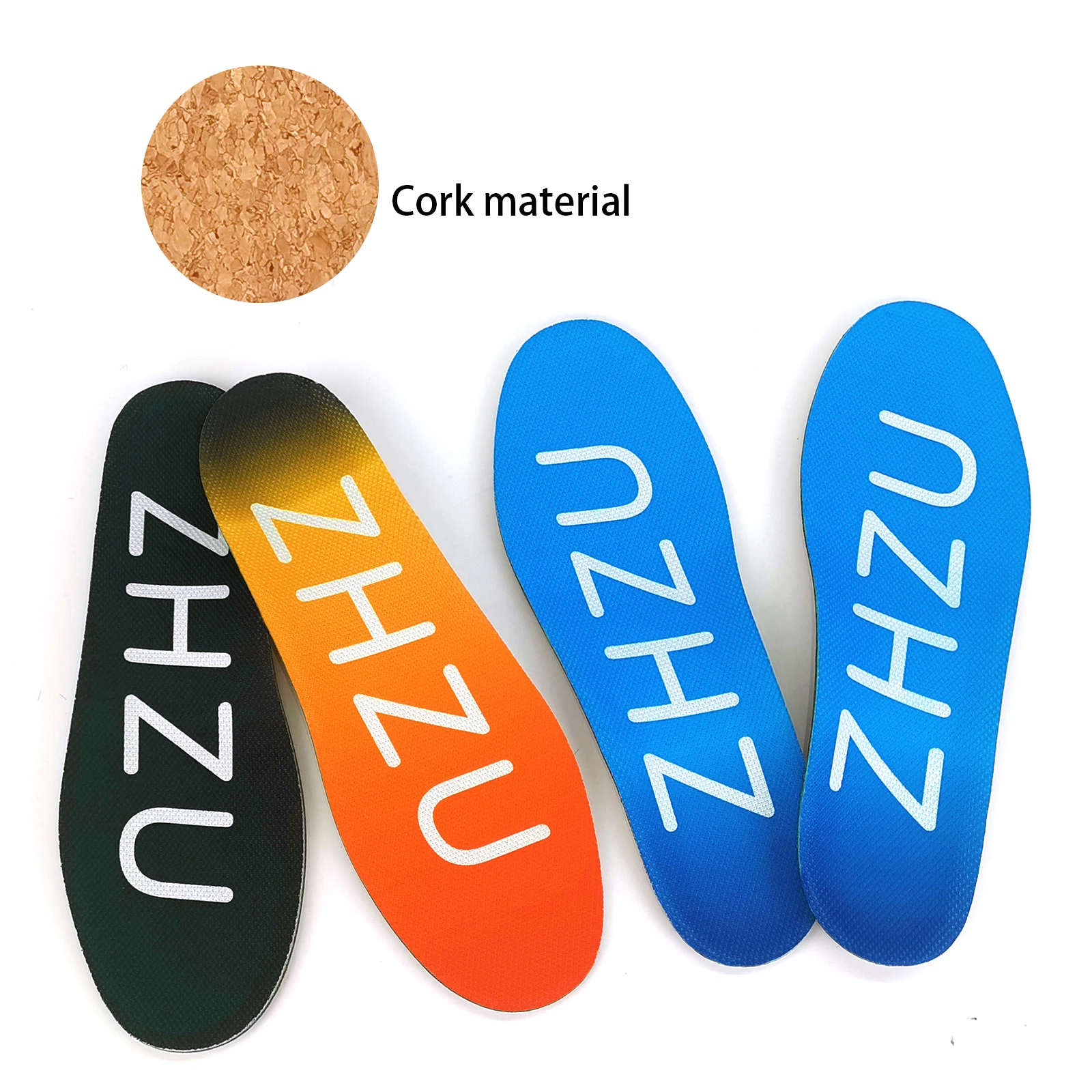 2 Pairs Arch Support Insoles ZHZU Cork Shock Absorbing Shoe Inserts Flat Feet - Arch Pain - Metatarsalgia Pain Relief Support