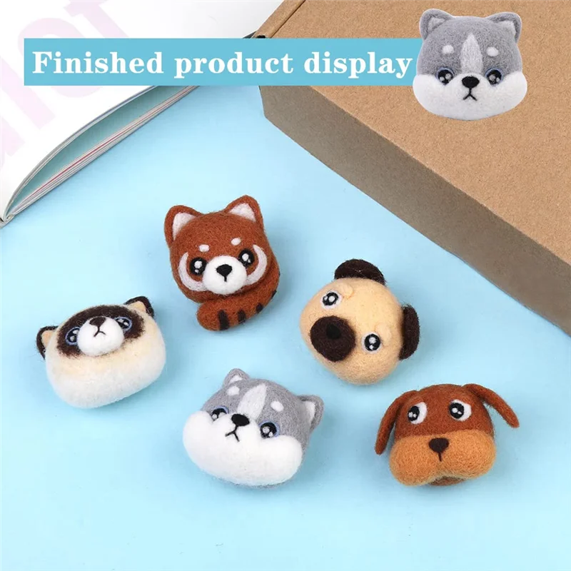 Needle Felting Beginner Keychain Kit, Included Roving,Needle Felting Pad,Needles